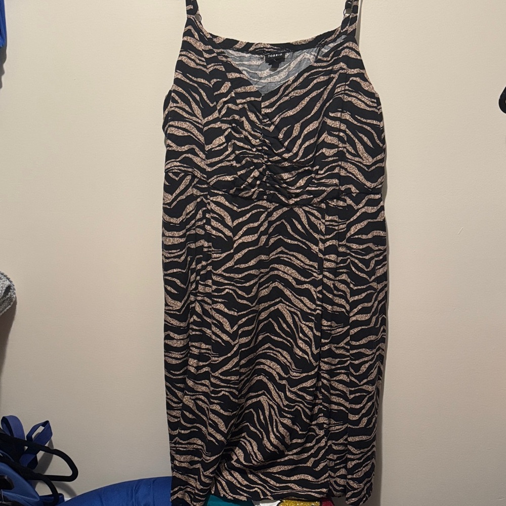 Torrid Black and Tan Zebra Print Dress